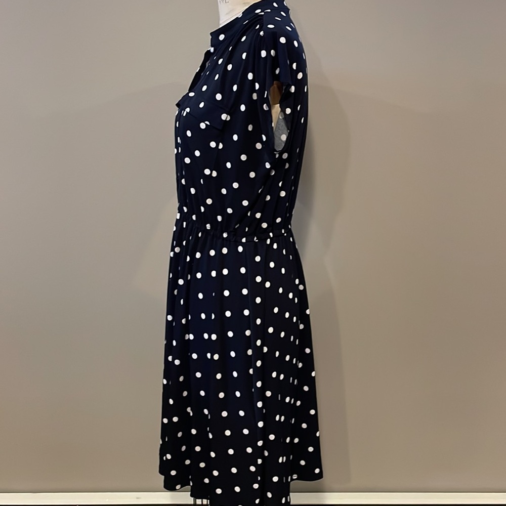 Roz & Ali cap sleeve polka dot cinch waist midi dress - Picture 3 of 7